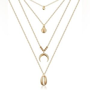 NEW Liv Oliver 18k Gold Multi Strand Layer Necklace💛